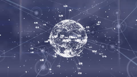 Digital Network and Data Processing Around Globe