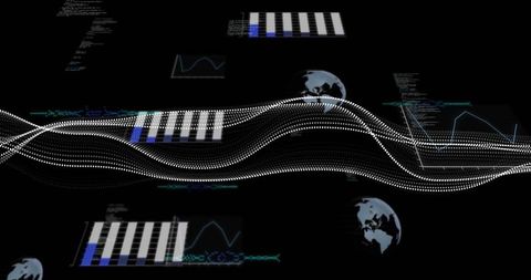 Abstract data flow with digital visualization and analytics