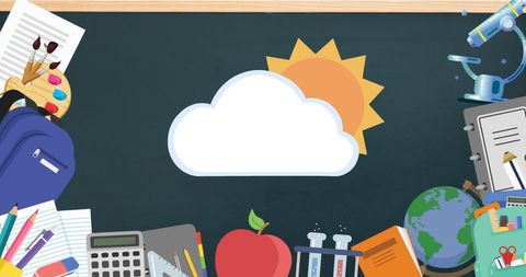 Creative School Elements Frame Blackboard Background - Download Free Stock Images Pikwizard.com