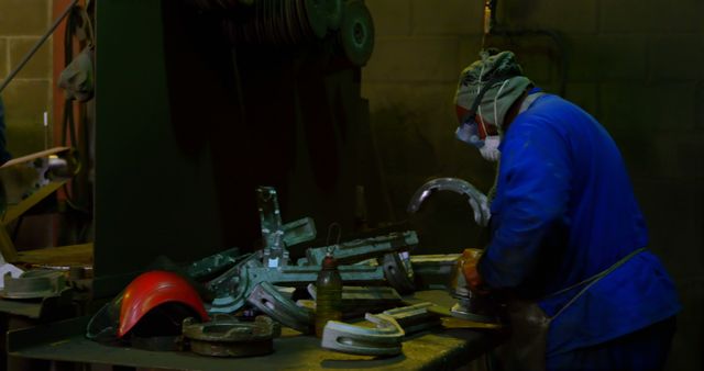 Industrial Metalworker Sharpening Tools in Workshop - Download Free Stock Images Pikwizard.com