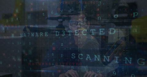 cyber attack alert overlapping hacker face with digital data - Download Free Stock Images Pikwizard.com