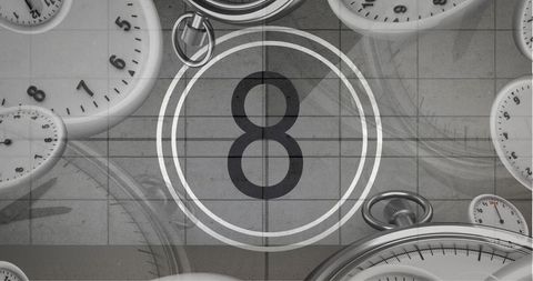 Vintage Film Countdown with Overlapping Clocks and Watches - Download Free Stock Images Pikwizard.com
