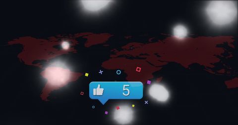 Social media engagement visualized over global map