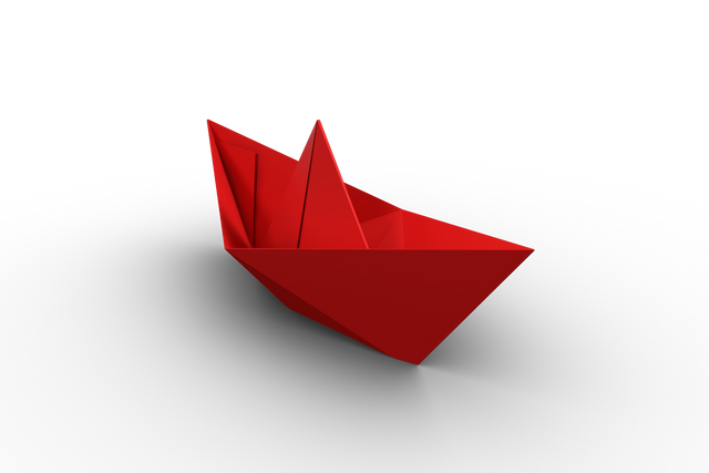 Studio Shot of Red Paper Boat on Transparent Background - Download Free Stock Videos Pikwizard.com