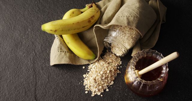 Healthy Breakfast Ingredients with Bananas, Oats, and Honey - Download Free Stock Images Pikwizard.com