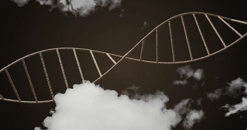 Abstract Rope-Like DNA Helix in Dark Cloudy Sky