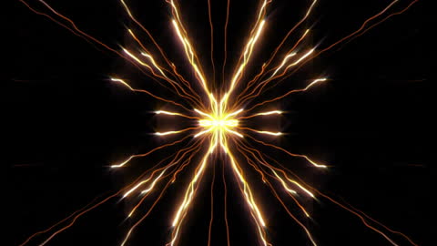 Abstract Golden Light Trails Forming Symmetrical Pattern