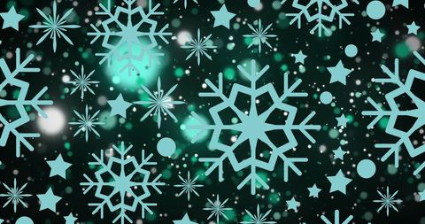 Iconic Christmas Snowflakes on Black Background