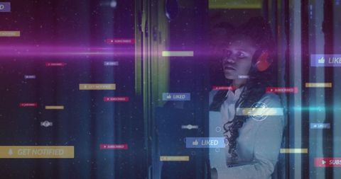 Futuristic it professional with mixed reality notifications