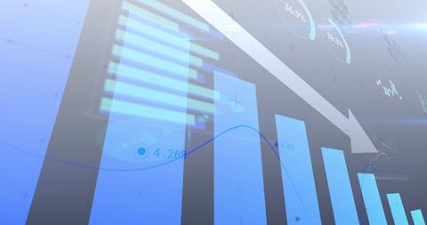 Downward Financial Trend with Data Analysis Elements - Download Free Stock Images Pikwizard.com