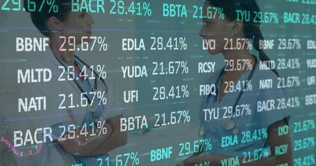 Medical Professionals Analyzing Financial Data in Clinical Setting