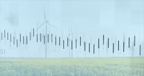 Wind Turbines and Financial Data Analysis Concept - Download Free Stock Images Pikwizard.com