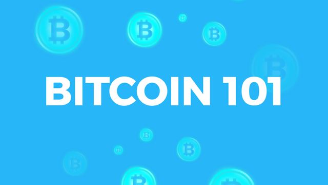 Ideal for articles, presentations, or educational content covering the fundamentals of Bitcoin, explaining digital currencies, or teaching about blockchain technology. The vibrant blue background and Bitcoin symbols make it suitable for tech and financial websites or marketing materials.