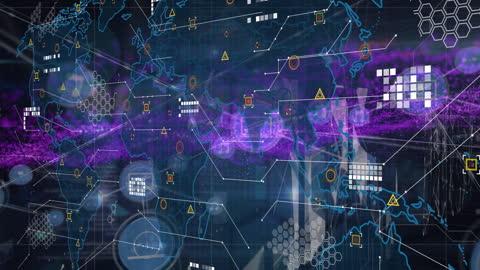 Digital Network Global Connections Over World Map