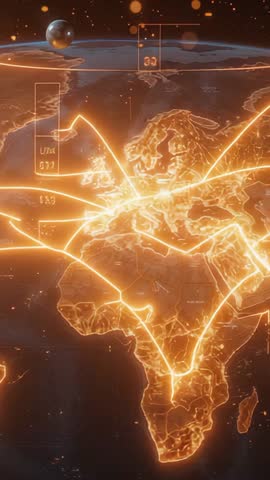 Orb Emitting Glowing Data Arcs Over Globe Visualizing Global Network Traffic Vertical Video
