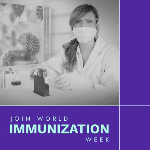 Join World Immunization Week Lab Research Campaign - Download Free Stock Templates Pikwizard.com