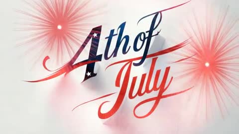 3D Fourth of July Text Animation with Fireworks Bursts