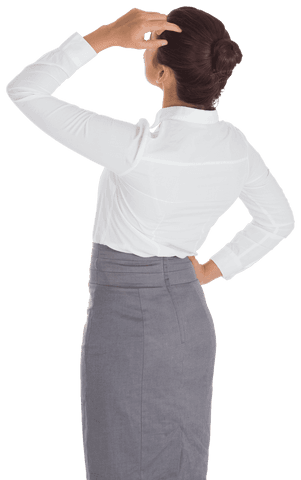 Businesswoman Rear View Transparent Background for Virtual Interfaces