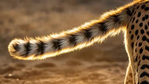 Cheetah Tail Swaying in Golden Savannah