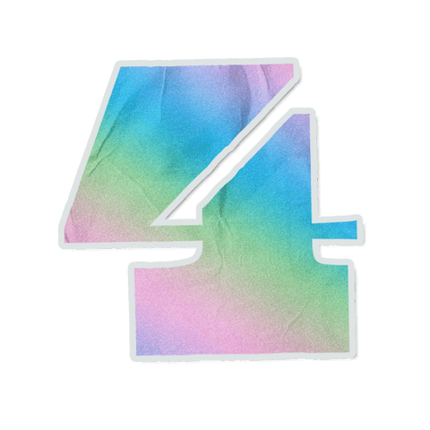 Transparent die-cut sticker 4 featuring pastel watercolor gradient and textured paper