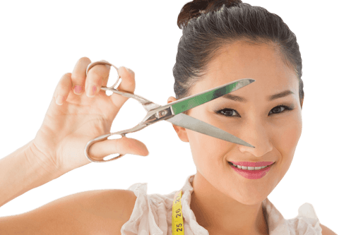 transparent portrait asian female fashion designer holding scissors - Download Free Stock Videos Pikwizard.com