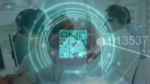 Digital Interface Concept with QR Code and Call Center