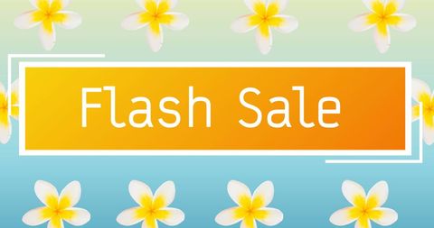 Bright Tropical Flash Sale Banner with Frangipani Flowers - Download Free Stock Images Pikwizard.com