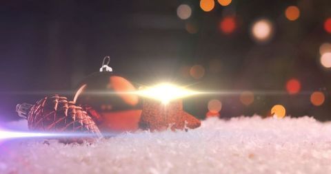Festive Christmas Decorations with Glowing Lights Enhancement - Download Free Stock Images Pikwizard.com