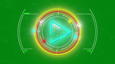 Futuristic Scope Interface with Bright Play Symbol