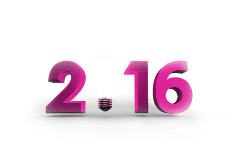 pink 2016 number with lit light bulb on transparent background - Download Free Stock Videos Pikwizard.com