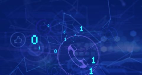 Abstract Digital Network Interface with Binary Coding Overlay - Download Free Stock Images Pikwizard.com