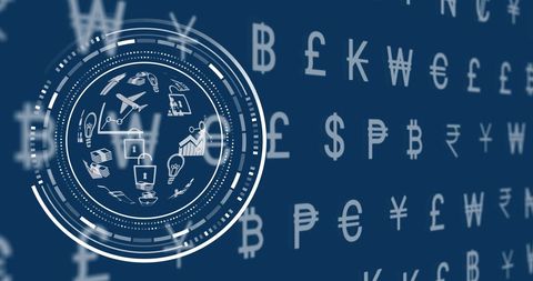 Global Currency Exchange with Digital Technology Network - Download Free Stock Images Pikwizard.com