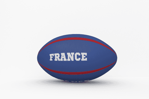 Transparent rugby ball with france text