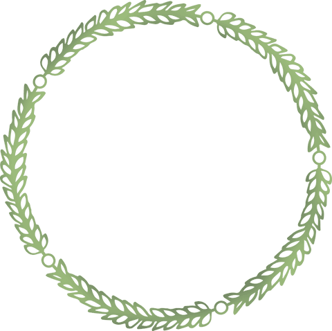 Green Laurel Leaf Wreath on Transparent Background