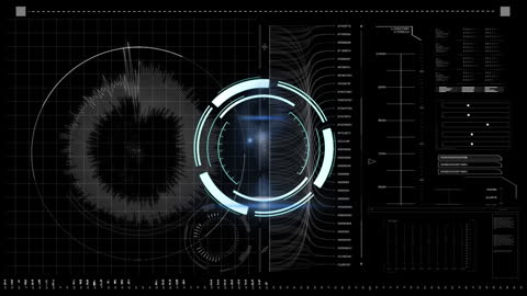 Futuristic Digital Data Interface with Tech Elements