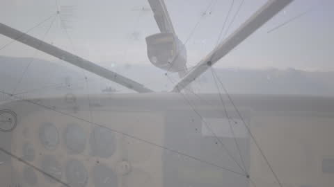 Abstract Network Connections Over Cityscape Technology Theme