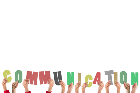Hands Holding Communication Text on Transparent Background - Download Free Stock Videos Pikwizard.com