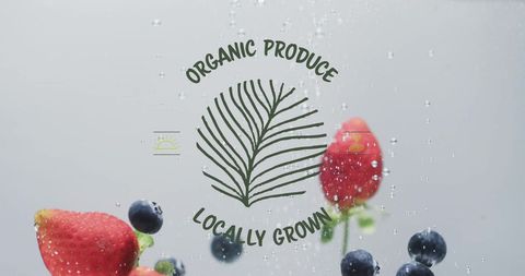 Organic produce label with fresh fruity accents