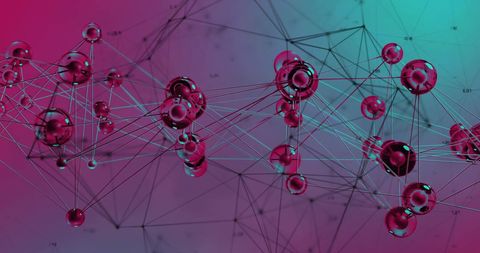 Abstract Glass Sphere Network on Vibrant Gradient Background - Download Free Stock Images Pikwizard.com