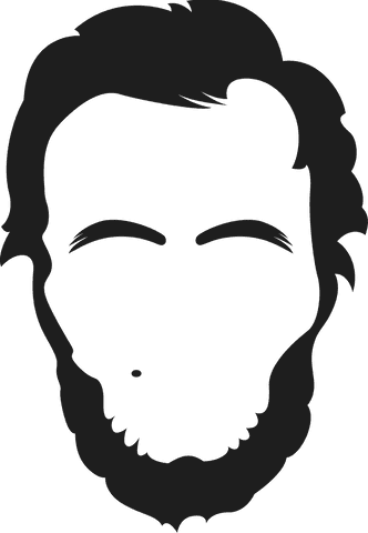 Abraham Lincoln Face Illustration on Transparent Background