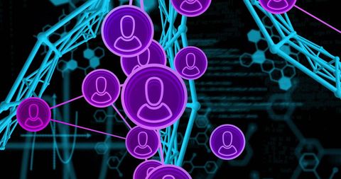 Abstract Digital User Network with Connectivity Graphics - Download Free Stock Images Pikwizard.com
