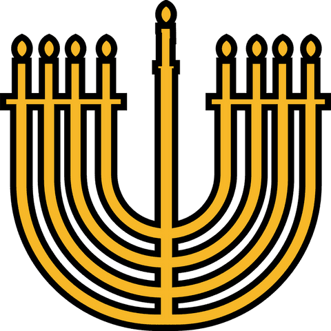 flat vector golden menorah on transparent background - Download Free Stock Videos Pikwizard.com