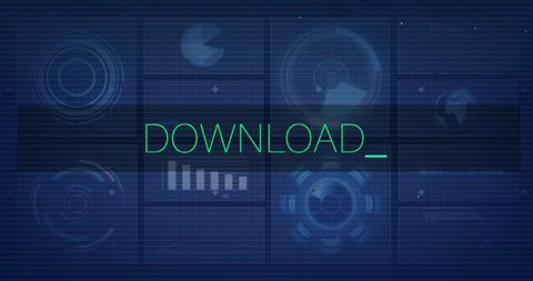 Futuristic Digital Download Interface with Data Graphics - Download Free Stock Images Pikwizard.com