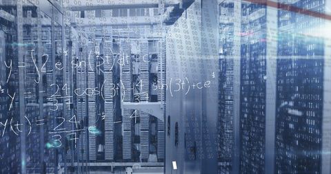 Data Processing Algorithms in Futuristic Server Room - Download Free Stock Images Pikwizard.com