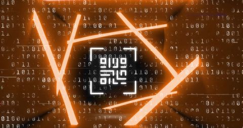 abstract qr code with binary code glitch effect - Download Free Stock Images Pikwizard.com
