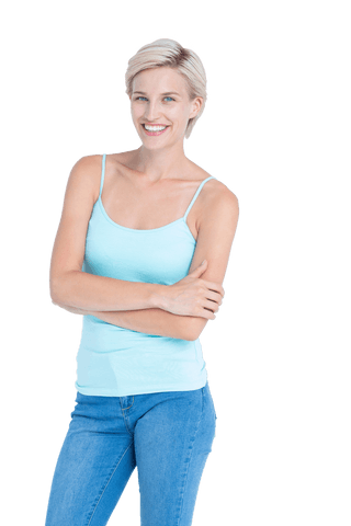 Smiling Blonde Woman in Casual Clothing on Transparent Background - Download Free Stock Videos Pikwizard.com
