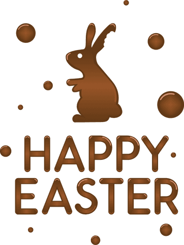 transparent easter bunny with chocolate text and dots - Download Free Stock Videos Pikwizard.com