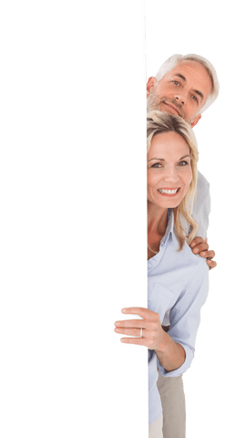 Smiling Mature Couple Behind Transparent White Board - Download Free Stock Videos Pikwizard.com