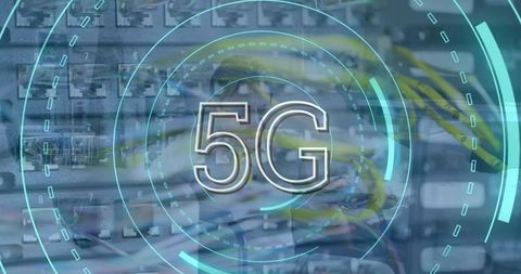 5G Technology Overlay on Data Server Room - Download Free Stock Images Pikwizard.com