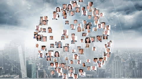 Global Network of Diverse Professionals Connecting Over Cityscape